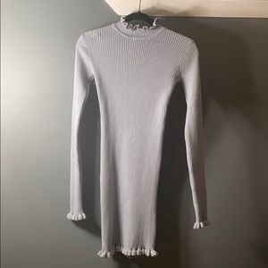 Baby Blue Ruffled Sweater Dress